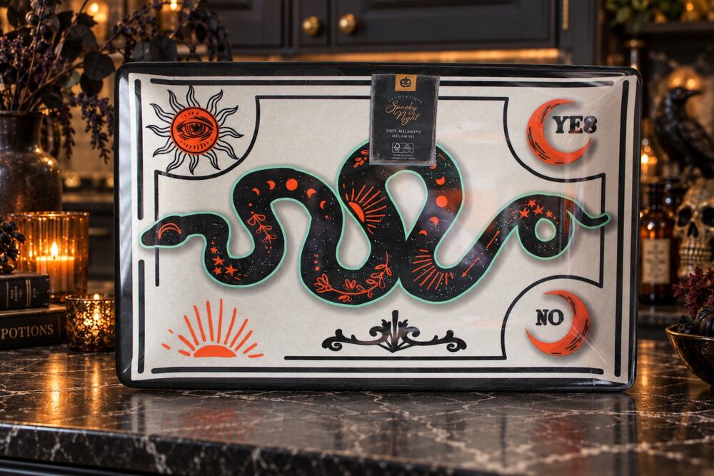 Spooky Night Halloween Snake Melamine Serving Tray Celestial Gothic
